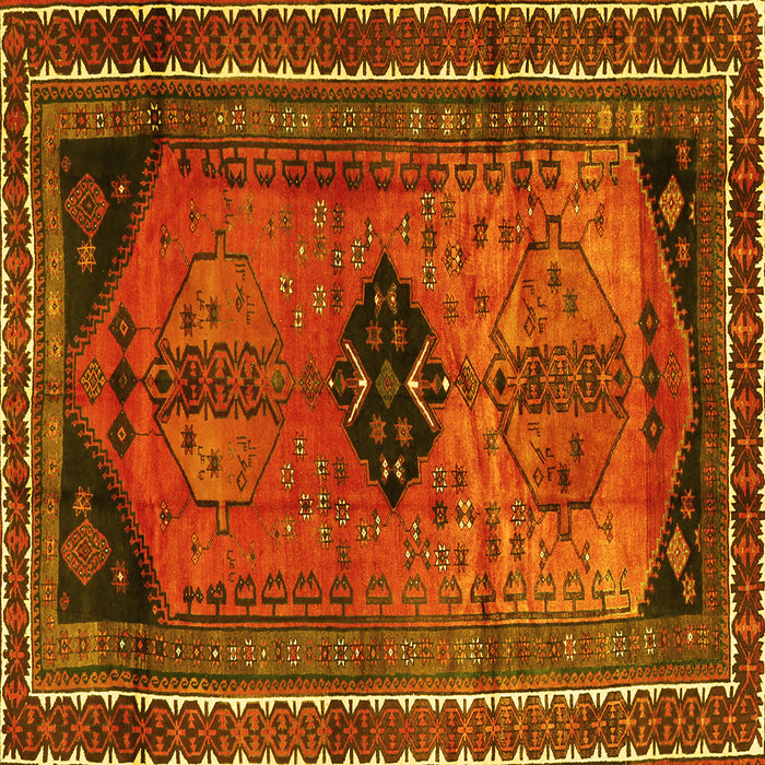 Square Persian Yellow Traditional Rug, tr2596yw