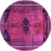 Round Persian Purple Traditional Rug, tr2596pur