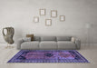 Machine Washable Persian Blue Traditional Rug in a Living Room, wshtr2596blu