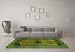 Machine Washable Persian Green Traditional Area Rugs in a Living Room,, wshtr2596grn