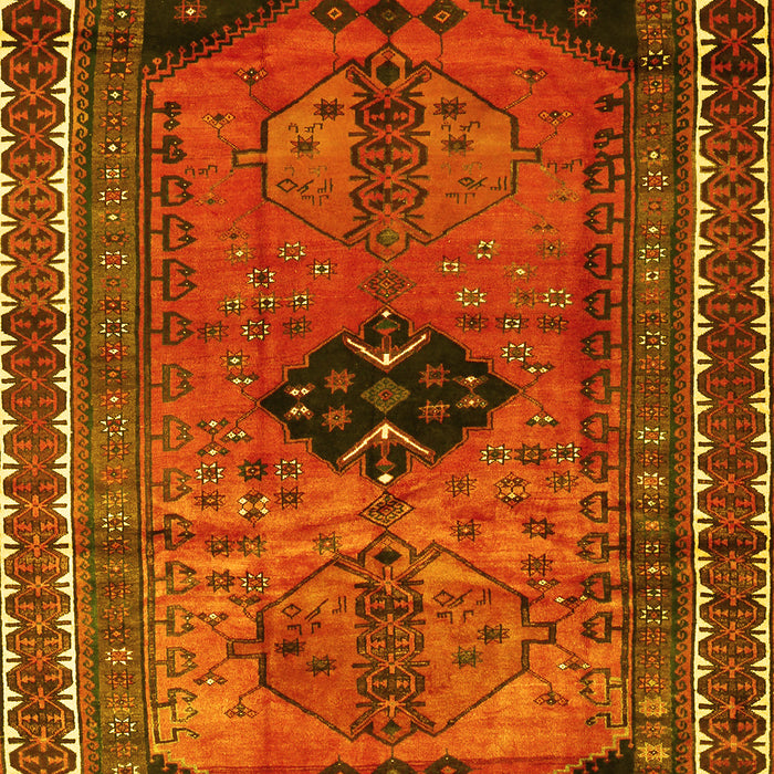 Machine Washable Persian Yellow Traditional Rug, wshtr2596yw
