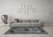 Machine Washable Persian Gray Traditional Rug in a Living Room,, wshtr2596gry