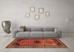 Machine Washable Persian Brown Traditional Rug in a Living Room,, wshtr2596brn