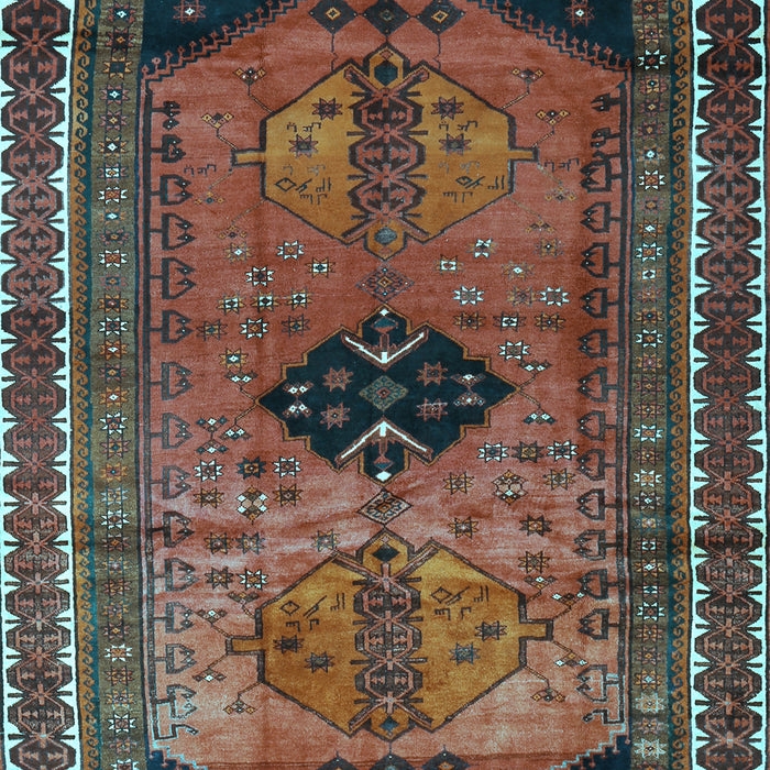 Machine Washable Persian Light Blue Traditional Rug, wshtr2596lblu