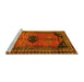 Sideview of Machine Washable Persian Yellow Traditional Rug, wshtr2596yw