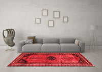 Machine Washable Persian Red Traditional Rug, wshtr2596red