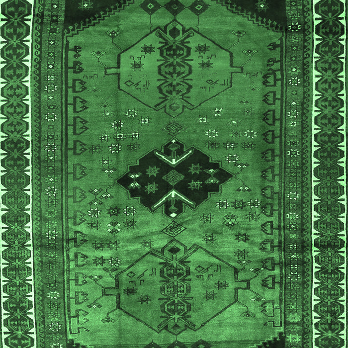 Machine Washable Persian Emerald Green Traditional Area Rugs, wshtr2596emgrn