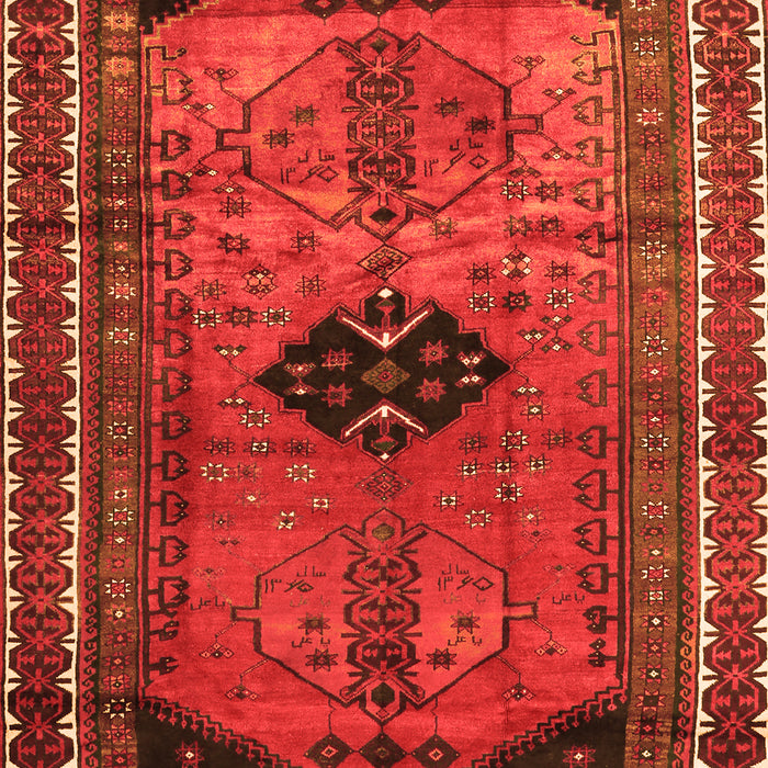 Serging Thickness of Machine Washable Persian Orange Traditional Area Rugs, wshtr2596org