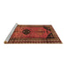 Sideview of Machine Washable Persian Brown Traditional Rug, wshtr2596brn