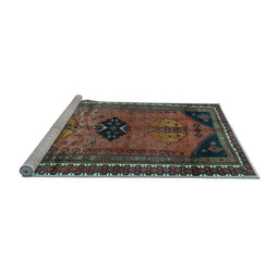 Sideview of Machine Washable Persian Light Blue Traditional Rug, wshtr2596lblu