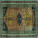 Square Persian Turquoise Traditional Rug, tr2596turq