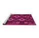 Sideview of Machine Washable Southwestern Pink Country Rug, wshtr2597pnk