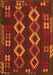 Serging Thickness of Machine Washable Southwestern Orange Country Area Rugs, wshtr2597org