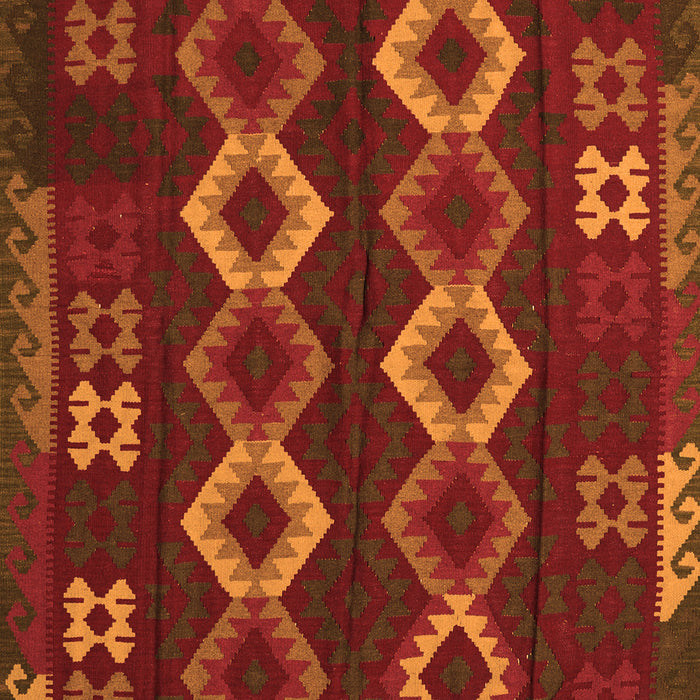 Serging Thickness of Machine Washable Southwestern Orange Country Area Rugs, wshtr2597org