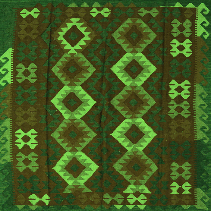 Serging Thickness of Southwestern Green Country Rug, tr2597grn