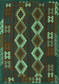 Southwestern Turquoise Country Rug, tr2597turq