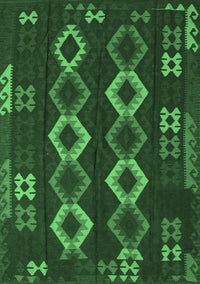 Southwestern Emerald Green Country Rug, tr2597emgrn