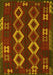 Machine Washable Southwestern Yellow Country Rug, wshtr2597yw