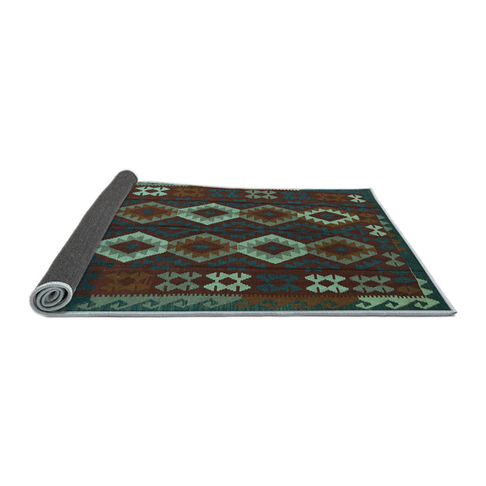 Sideview of Southwestern Light Blue Country Rug, tr2597lblu