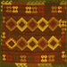 Square Southwestern Yellow Country Rug, tr2597yw
