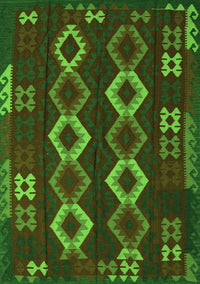 Southwestern Green Country Rug, tr2597grn