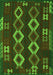 Southwestern Green Country Rug, tr2597grn