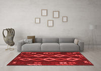 Machine Washable Southwestern Red Country Rug, wshtr2597red