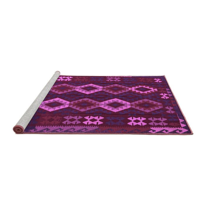 Sideview of Machine Washable Southwestern Purple Country Area Rugs, wshtr2597pur