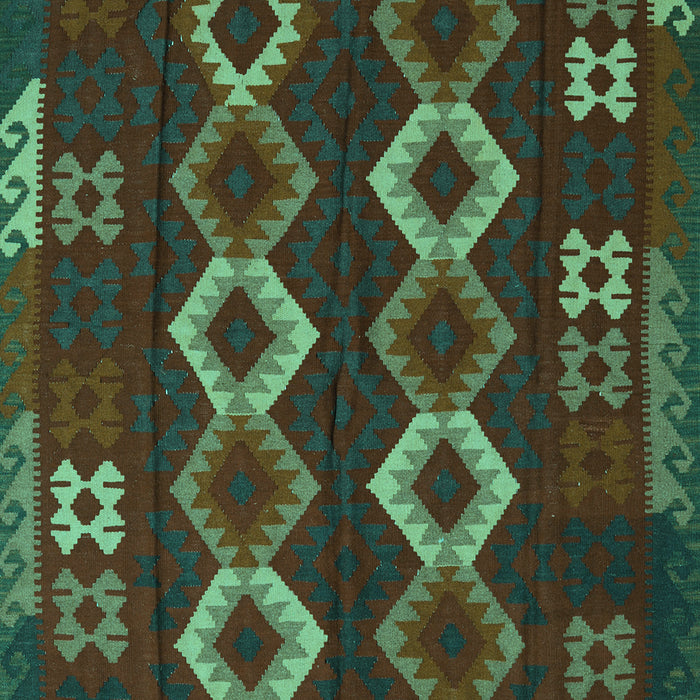 Machine Washable Southwestern Turquoise Country Area Rugs, wshtr2597turq