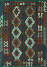 Southwestern Light Blue Country Rug, tr2597lblu