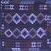 Square Southwestern Blue Country Rug, tr2597blu