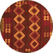 Machine Washable Southwestern Orange Country Area Rugs, wshtr2597org