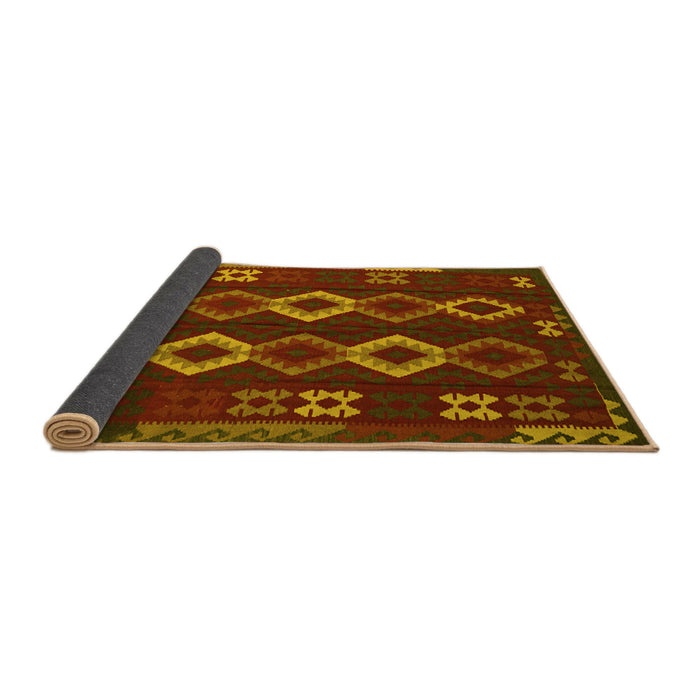 Sideview of Southwestern Yellow Country Rug, tr2597yw