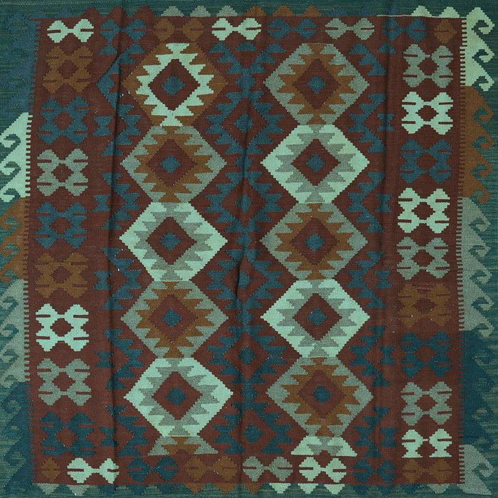 Square Southwestern Light Blue Country Rug, tr2597lblu
