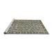 Sideview of Machine Washable Traditional Sage Green Rug, wshtr2598