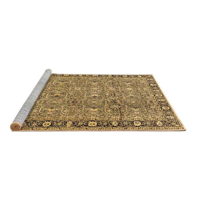 Sideview of Machine Washable Persian Brown Traditional Rug, wshtr2598brn