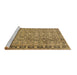 Sideview of Machine Washable Persian Brown Traditional Rug, wshtr2598brn