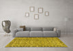 Machine Washable Persian Yellow Traditional Rug in a Living Room, wshtr2598yw