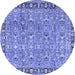 Round Persian Blue Traditional Rug, tr2598blu