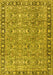 Machine Washable Persian Yellow Traditional Rug, wshtr2598yw