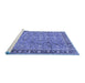 Sideview of Machine Washable Persian Blue Traditional Rug, wshtr2598blu