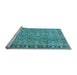 Sideview of Machine Washable Persian Light Blue Traditional Rug, wshtr2598lblu