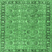 Square Persian Emerald Green Traditional Rug, tr2598emgrn