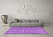 Machine Washable Persian Purple Traditional Area Rugs in a Living Room, wshtr2598pur