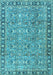 Machine Washable Persian Light Blue Traditional Rug, wshtr2598lblu