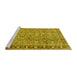 Sideview of Machine Washable Persian Yellow Traditional Rug, wshtr2598yw