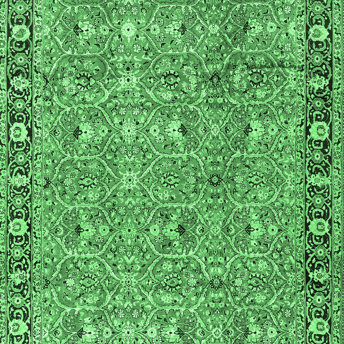 Machine Washable Persian Emerald Green Traditional Area Rugs, wshtr2598emgrn