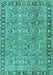 Machine Washable Persian Turquoise Traditional Area Rugs, wshtr2598turq