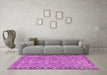 Machine Washable Persian Pink Traditional Rug in a Living Room, wshtr2598pnk