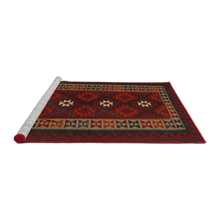 Sideview of Machine Washable Traditional Dark Brown Rug, wshtr2599